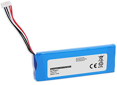 Ersatz-Akku kompatibel mit JBL P5542100-P für JBL Pulse 2, Pulse 3 [6000mAh - 3.7V - LiPo - 100% kompatibel]