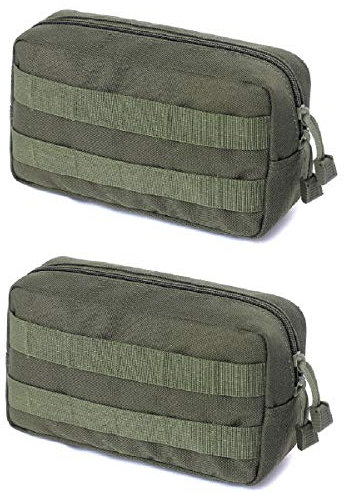 Azarxis Taktische Hüfttaschen, Militär Kompakt Gürteltasche, Multifunktional Molle EDC Tasche (01 Grün - 2)