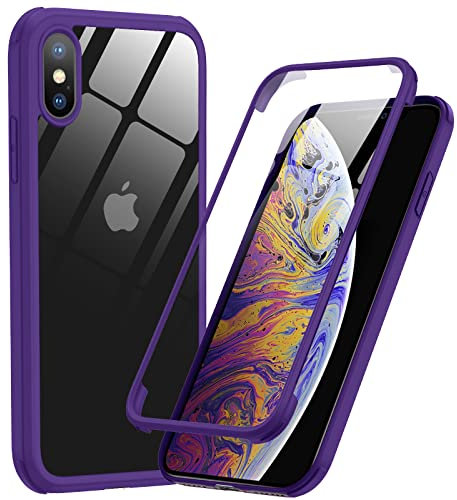 Phoneaura für iPhone XS 360 Grad Schutzhülle für iPhone X Handyhülle; iPhone XS Hülle mit Kameraschutz und Komplettschutz für iPhone X (Deutsches Design)