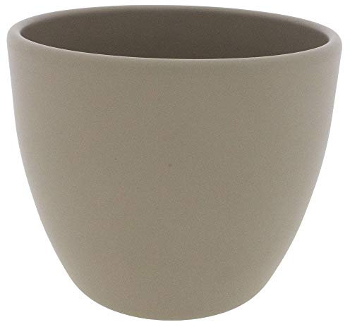Annastore Blumenübertopf AVA aus Keramik Pflanztopf Blumentopf Keramiktopf Übertopf für Blumen (Taupe/Matt, Ø 25 cm/H 24,5 cm)