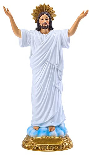 MACLARONX Statue Jesus Christus, 22,9 cm, inspirierende Figur für Ostern und Fastenzeit, religiöse Skulptur, christliches Wohnen, Heimdekoration, Alleluia