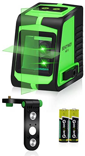 BEKOYWOY Green Beam Laser Level, Cross Line Laser with Dual Laser Module, 50ft Self-Leveling Vertical and Horizontal Line Selectable with 360° Magnetic Base, Battery Included (MQT-2)