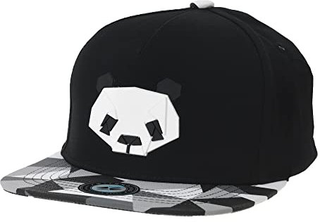 MarkMark Snapback Hut Panda Bear Paper Fold Patch Geometrie Muster Flache Krempe Baumwolle Baseball Cap TR2935, Schwarz , 58