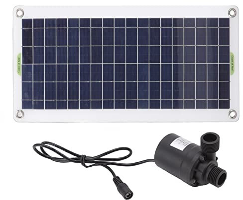 Kit de bomba de agua solar, bomba de fuente de agua con energía solar de 30W con caja de control de panel solar de polisilicio, bomba de agua de energía solar para estanque