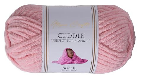 Utopia Crafts Cuddle Super Chunky Chenille-Garn zum Stricken und Häkeln, 100 g – 60 m, weiches Rosa