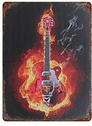 Gitarren-Soul-Blechschild, Metallschild, Kunst zum Aufhängen, Eisen, Malerei, Retro, Zuhause, Küche, Garten, Garage, Wanddekoration