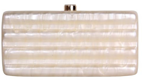 NUSTTAL Pochette da donna in acrilico marmorizzato borsa a tracolla da sera per matrimoni, cocktail party e balli, 0-avorio, Small