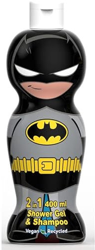 AIR-VAL Batman 2 in 1 Duschgel und Shampoo sanfte Formel, 3D Figur, 400 ml
