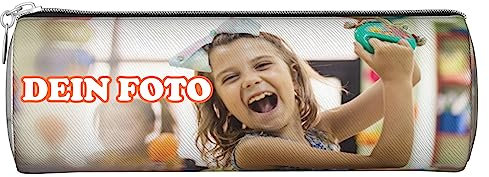 MEIERLE Foto-Mäppchen, Persönliches Federmäppchen mit eigenem Foto & Text, Gestalte Dein individuelles Schulmäppchen/Kosmetiktasche mit Bild, Personalisiertes Fotogeschenk für den Geburtstag