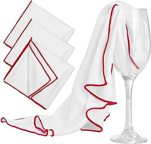 sylbx 3 Stück Mikrofasertücher,Mikrofase Gläser rtuch,Poliertuch,Verdicktes Reinigungstuch, Reinigungstücher,Streifenfreies Glas Reinigungstuch für Gläser Fenster Weingläsern(40x60 cm)