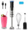 Liebe&Lecker Cordless Hand Blender, Immersion Blender Handheld USB Rechargeable 8 Variable Speeds with Whisk, Milk Frother Attachments, Portable Stick mixed for Milkshakes, Smoothies & Soups.