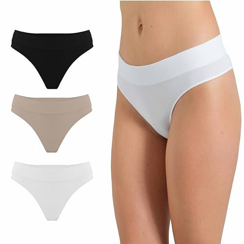 Risalti Culotte Femme Slip Bresilien Bambou 3 Pcs - Tanga Femme, Culottes Et Slips Femme, Plus Douce Que la Culotte Femme Coton, Culotte sans Couture Femme, Vêtements Femme - Made in Italy