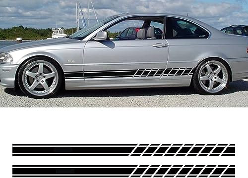 Auto Seitenschweller Aufkleber für BMW E46 3 Series E30 E34 E36 E39 E60 E70 E87 E90 E91 E92,Auto Seitenstreifen Rock Dekor Aufkleber Karosserie Tür Aufkleber Außen Zubehör,A-Black