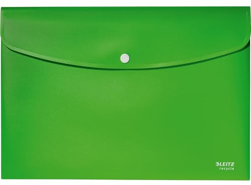 10 Stück Dokumententasche A4 Recycling Druckverschluss Farbe Grün