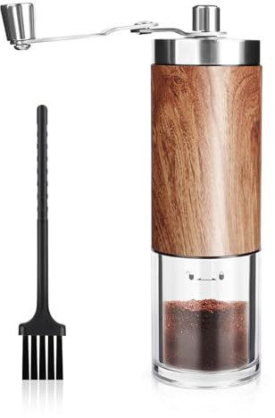 MXTIMWAN Moulin à café Manuel,Coffee Grinder,Moulin Café Manuel,Manivelle Hand Coffee Grinder,Coffee Grinder Degré,Degré de Broyage Réglable,Moulin Manuel Café Avec Brosse de Nettoyage