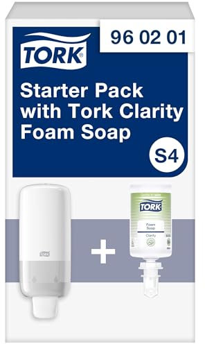 Tork Starter Pack mit Spender für Reine Schaumseife Weiß S4, nachhaltige Formulierung, Spender und 1 × 1.000 ml Nachfüllpackung, 960201