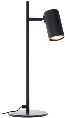 Lightbox LED Tischlampe | 40 x 15 x 21 cm | zeitlose Nachttischleuchte | schwenkbar | inkl. wechselbarem LED (GU10 Fassung, 350 lm, 3000 K) | Leselampe für Schlafzimmer | aus Aluminium in Sand Schwarz