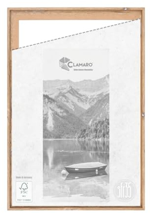 CLAMARO Schattenfugenrahmen SFR35, 70x100 cm, Eiche Altholz Silber | MDF-Holz Rahmenleiste, Schattenfuge ca. 7-8 mm, Metall Zackenaufhänger, inkl. Montagematerial, ohne Leinwand, Keilrahmen