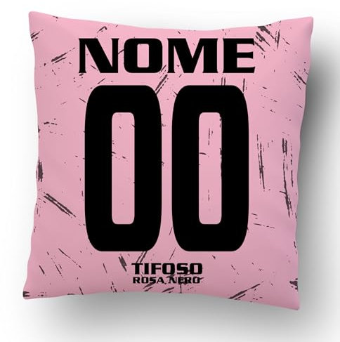 love print Cuscino Tifoso Calcio Serie a Tifoso Interista,Milanista, Romanista con nome e numero personalizzabile logo Stampa full print (40X40 QUADRATO) (Tifoso Palermo)