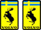 2er Set Elch Embleme Aufkleber passend für Volvo – Waschstraßenfeste Autoaufkleber 10x8cm, Selbstklebend, UV-Schutz, Rückstandslos entfernbar (Rechteck)