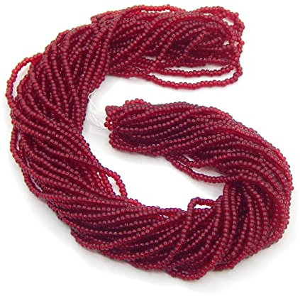 Cuentas de 2 mm Preciosa Ornela checas 9000 unidades de perlas de cristal CZ 11/0 24 en varias hebras (burdeos opacos)