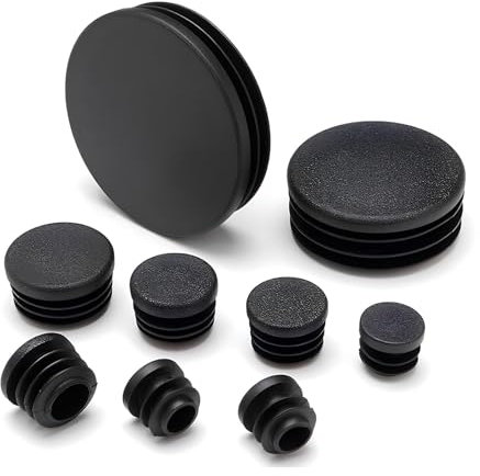 Navasen Lamellenstopfen Rund Ø 16mm, 4 Stück Endkappe Stahlrohr, Rohrabdeckung aus hochwertigem Kunststoff, Runde Rohrstopfen für Rundrohr, Schwarz