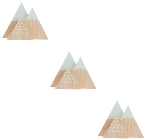 Alipis 9 STK Simulation Bergverzierung Schneeberg Tischschild Tischdekoration Desktop-Berg büro Dekoration Schlafzimmer Dekoration Holzornament Dekoration aus Holz Bambus Green