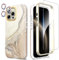 SHEDEER 4-in-1 iPhone 16 Pro Max Hülle mit Schutzfolie + Stoßfänger & Kameraschutz | Militärischer Stoßfest 360°-Schutz, 16 Pro Max Hülle Glänzend Fade-Resistant Muster-Design Handy Case (Lila)