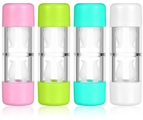 FRCOLOR Set 4 Custodie Per Lenti a Contatto Rgp Rigide Colori Trasparenti Porta Lenti a Contatto Compatto Per Uso Quotidiano E Viaggi