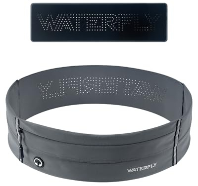 WATERFLY Laufgürtel für Handy Lauftasche Jogging Sportgürtel Gürteltasche Hüfttasche Running Belt für Laufen Jogging Fitness Sport Herren Damen