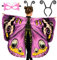 Tacobear Déguisement Papillon Enfant Fille Ailes de Papillon avec Masque Serre-tête Cape Papillon Costume de Papillon Deguisement pour Halloween Carnaval Noël Cosplay (Rose)