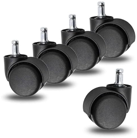 Sedus Netwin Rollen für Weichböden, Stuhlrollen Ersatzrollen Sicherheits-Doppellaufrollen für Drehstuhl Zubehör, Stift 11 mm, 5er-Set