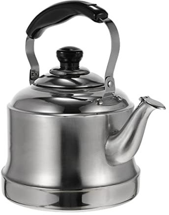 Ciieeo 1stk Wasserkocher Aus Edelstahl Vintage Teekessel Protokoll Flasche Krug Pfeifkessel Aus Emaille Elektrischer Hotpot Kaffeemaschine Pfeifende Mi Rostfreier Stahl Silver