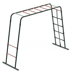 Plum Play Metal Monkey Bars Climbing Frame with Stippled Powder Coating for Extra Grip and Support - Cargo Climbing Net - Max user 50kg - Minimum User from 3 years Plus