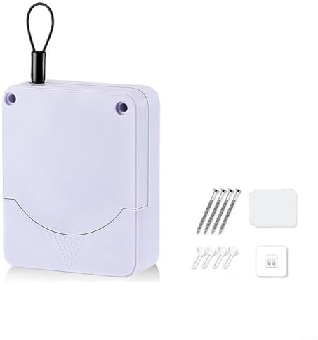 Chiudiporta automatico per porta scorrevole, smorzamento uniforme della velocità 800 g, forza di trazione 1,5 m, lunghezza del cavo in ABS e acciaio inossidabile (bianco)