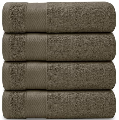 Casabella Luxury Pack Of 4 Bath Sheet 100% Egyptian Cotton Super Soft towel_Walnut