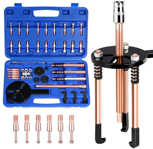 36-in-1 Lagerabzieher-Set, Universal Innenlager Abzieher Trennsatz, Lager Werkzeug Trennsatz mit Plastikbox, Tragbarer Lager Abzieher Werkzeug, Hochhartem Rotstahl Sackloch Lager Entfernungswerkzeug