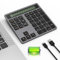 Bluetooth Nummernblock Taschenrechner Wiederaufladbar - 2-in-1 Kabelloser & Kabelgebundener Ziffernblock 34 Tasten mit Display-Rechner,Typ-C-Kabel und Dual Bluetooth für MacBook Laptops PC Smartphones