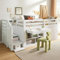Cama Infantil Multifuncional de Madera con Escalera Intercambiable Izq/Der + Almacenamiento, Cajones Reversibles y Escritorio Integrado, 90x200 cm