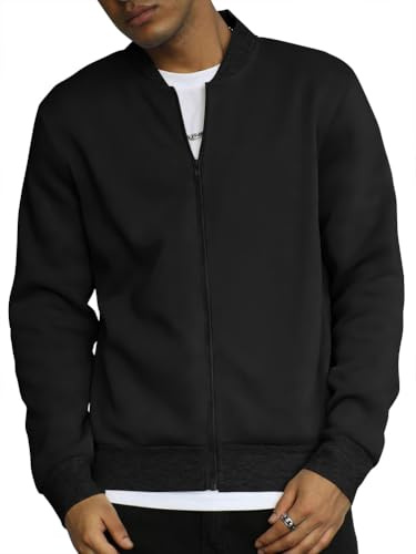 ORANDESIGNE Übergangsjacke Herren Jacke Bomberjacke Herbstjacke mit Reißverschluss Sweatjacke Ohne Kapuze