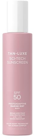 Tan-Luxe Photo-Adaptive Body Mist SPF 50 – Clear Fast-Drying Sunscreen Spray with UVA/UVB Protection, Sea-Screen Complex & Solar Adapt Tech – Water-Resistant, Non-Greasy, 200ml