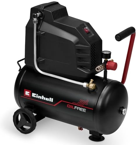 Einhell Compresseur à air TC-AC 190/24/8 I OF (1100 W, Cuve de 24 L, Pression 8bar, Débit d'aspiration 190 l/min, Moteur sans huile, Réducteur de pression)