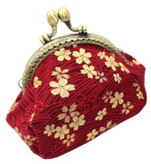 POPETPOP Porte-Monnaie Porte-chéquier Rétro Japonais Cerisier Design Hot Stamping Sac Portable pour Femme Cadeau Pratique et Élégant