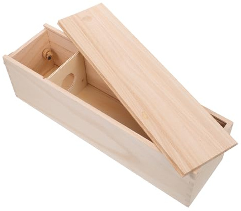 Holibanna Coffret à Vin en Bois Naturel pour 1 Bouteille avec Poignée, Boîte Présent Bouteille Vin, Étui Porte-bouteille Robuste pour Présents D'anniversaire et Décor Intérieur Élégant