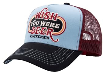 King Kerosin Wish You were Beer Cap Basecap Baseballcap Curved Brim Truckercap Meshcap Damen/Herren - Snapback, mit Schirm Frühling-Sommer Herbst-Winter