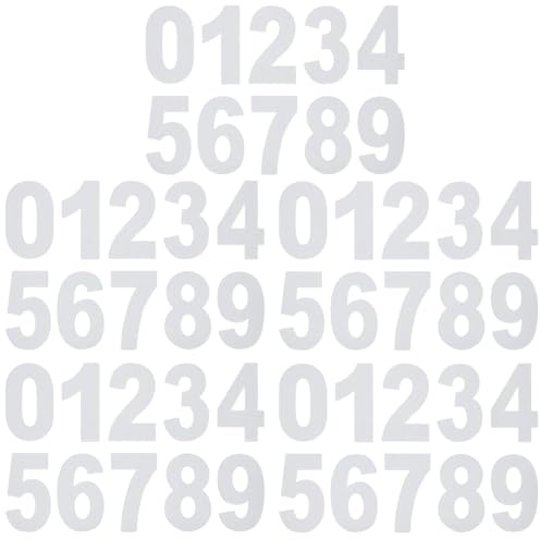 SOFPLATE 5 Sets Reflective Mailbox Number Stickers Reflective Number Decals 2 Inch 0 to 9 PET Vinyl Waterproof Die Cut White Adhesive Stickers for Mailbox Signs Door Cars Trucks Home Business Address