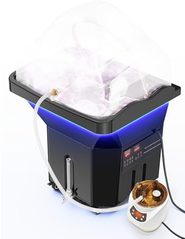 Équipement Japonais de Head Spa avec Vapeur, LED et Anneau de Rinçage Doré Réglable, Réservoir 60L, Circulation d'Eau Chauffée pour Salons et Spas