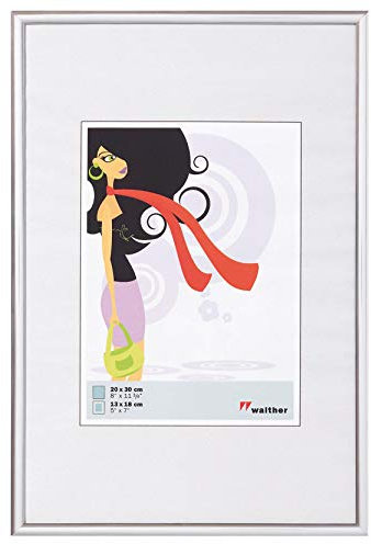 walther design Bilderrahmen silber 18 x 24 cm New Lifestyle Kunststoffrahmen KV824S