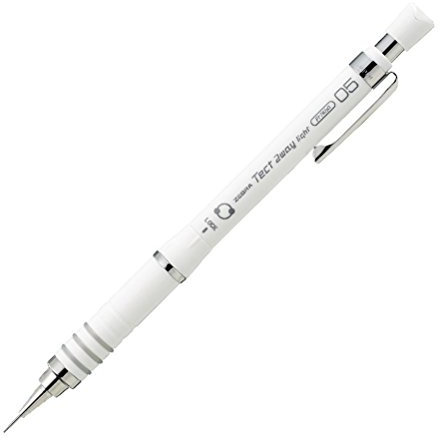 Zebra Druckbleistift, Tect 2 Wege Licht, 0,5 mm, schwarz Körper (ma42-pbk) White Body