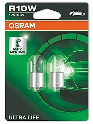 Osram ULTRA LIFE R10W Halogen, Schluss-, Kennzeichen-, Park- und Positionslicht, 5008ULT, 12V PKW, Faltschachtel (10 Stück)